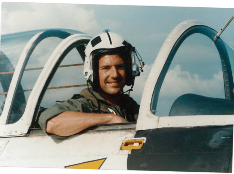 Michael Mittelman, O.D. preparing for T-34 solo flight at Whiting Field