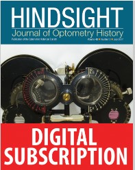 Cover of Hindsight announcing that digital subscriptions are free to members of the American Optometric Association.