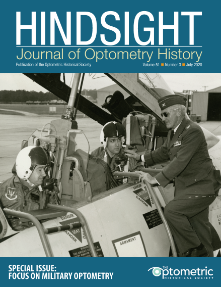Cover featuring image of AOA member Stephen S. Solomon, O.D. discussing vision problems encountered in high-level, supersonic and high-speed, low-level flight.